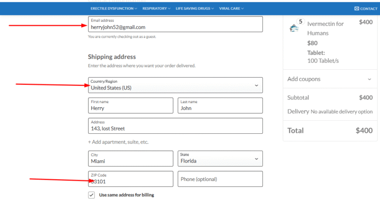 Shipping Details